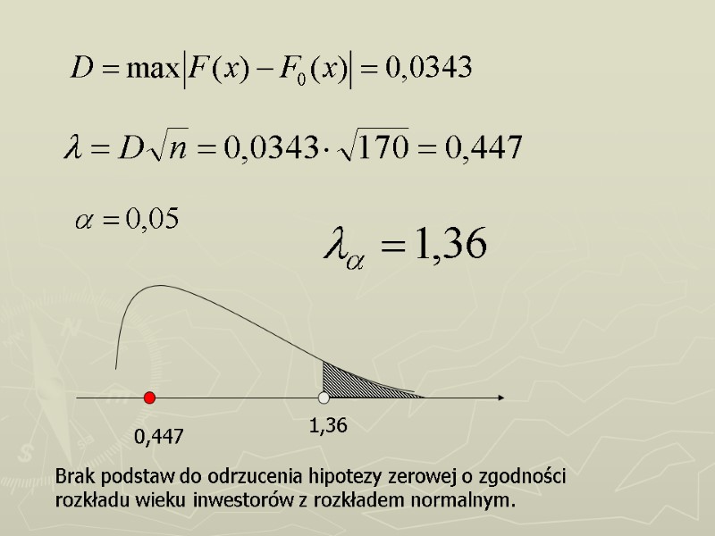 1,36 0,447 Brak podstaw do odrzucenia hipotezy zerowej o zgodności rozkładu wieku inwestorów z